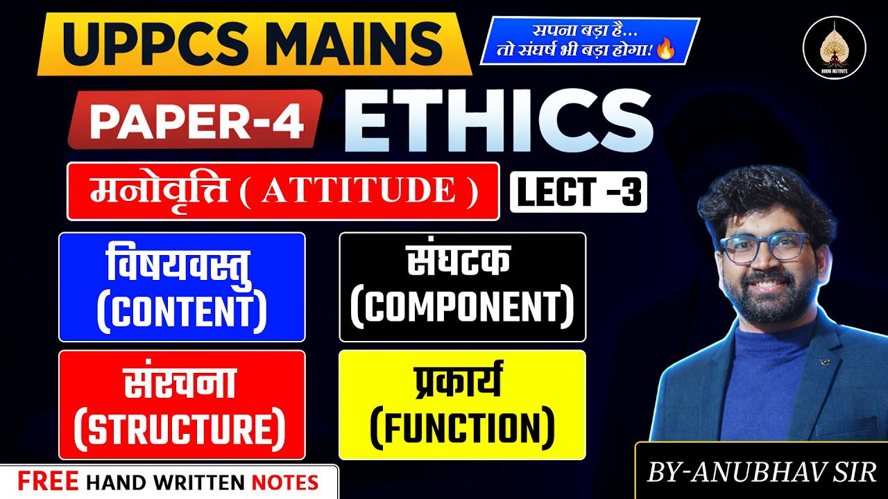 🔥UPPCS Mains 2026 Ethics Paper-4 | मनोवृत्ति (Attitude) Complete | Anubhav Sir | Bodhi Institute