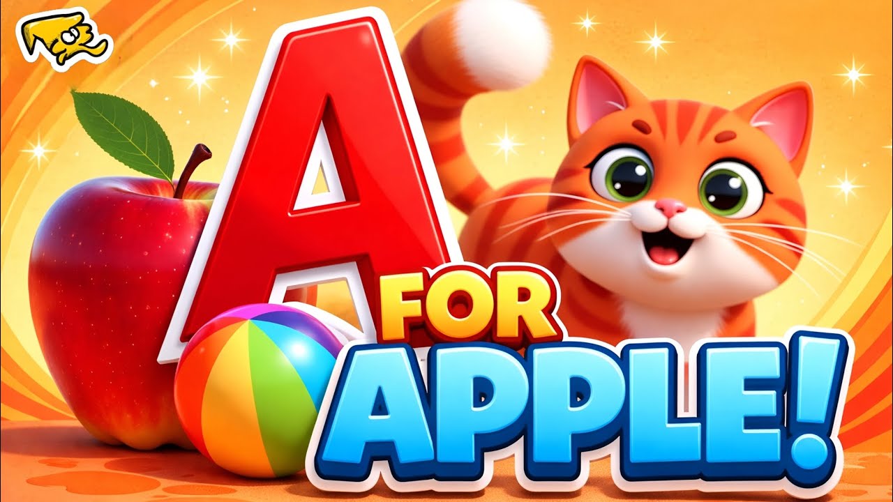 A for Apple 🍎 | ABC Alphabet Song for Kids | Learn Letters A to Z | Nursery Rhymes for Children
