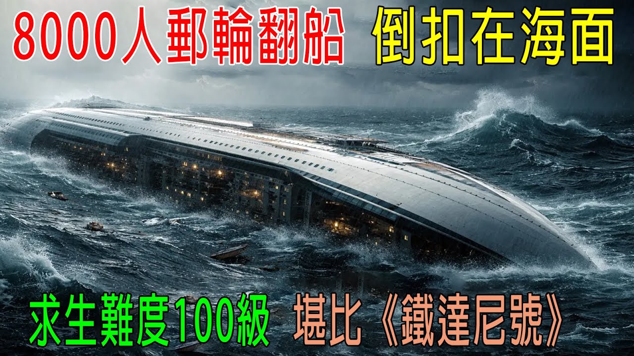 8000人郵輪翻船，倒扣在海面，求生難度100級，堪比《鐵達尼號》，每1秒都在拼命