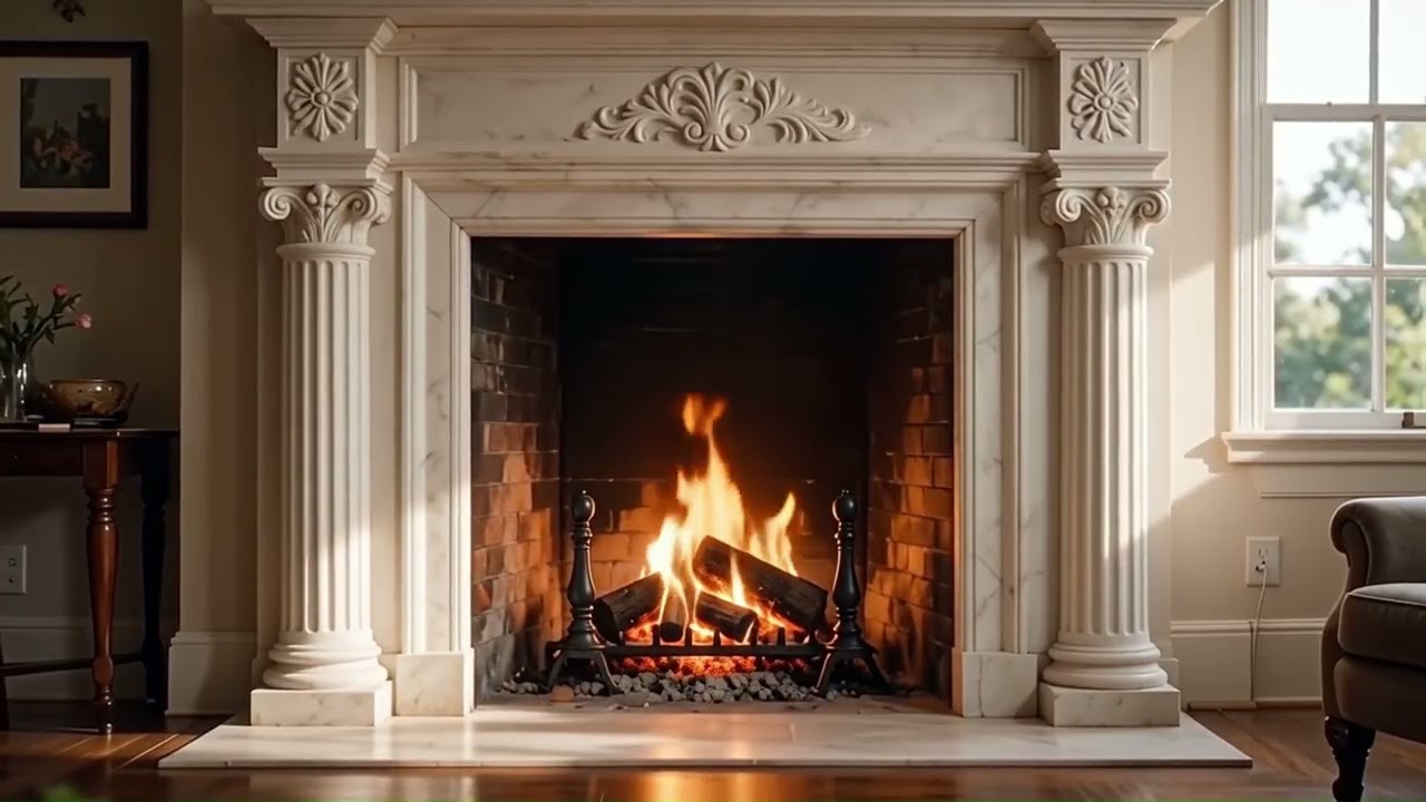 RELAXING MARBLE FIREPLACE 14MIN