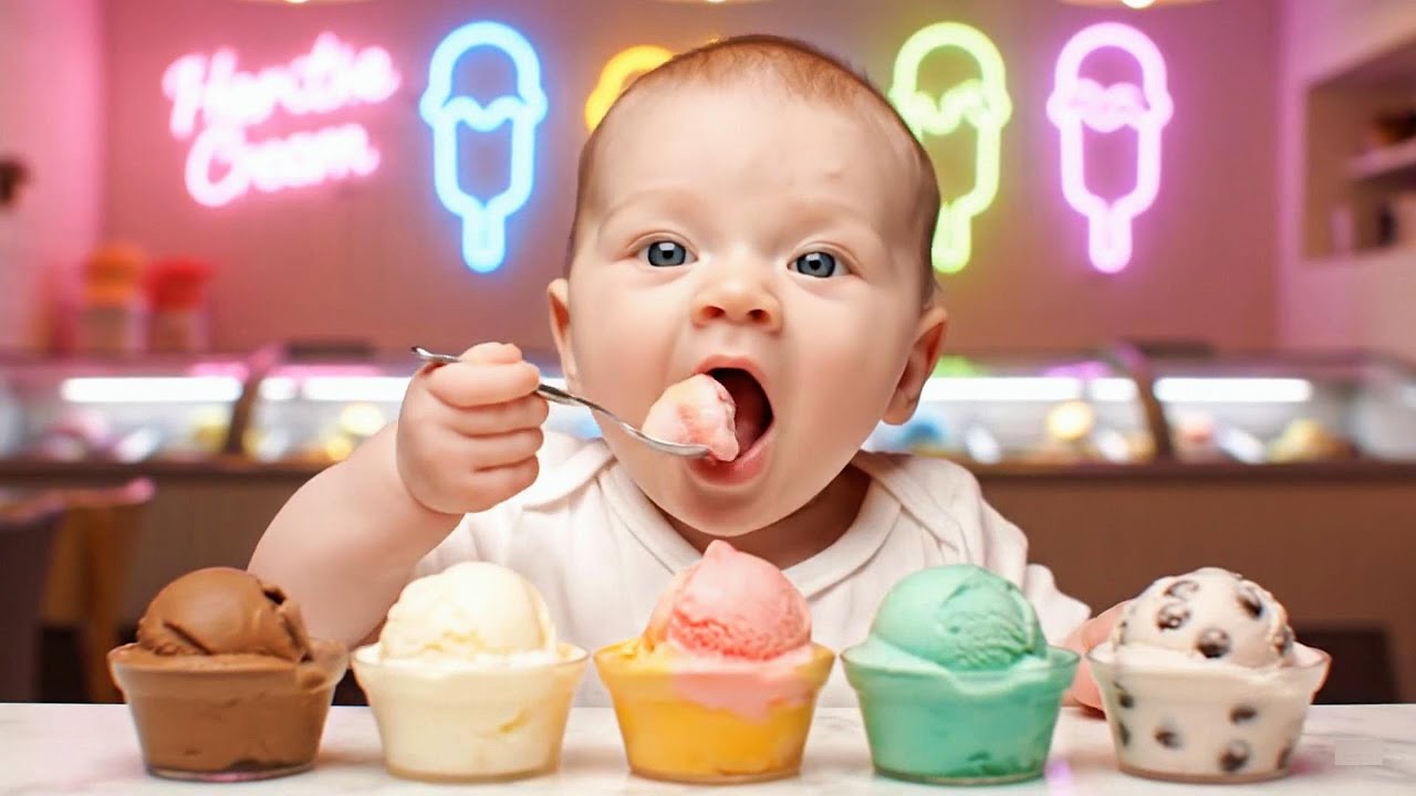 Baby Eating Ice Cream 🍨 | Little Chews ASMR