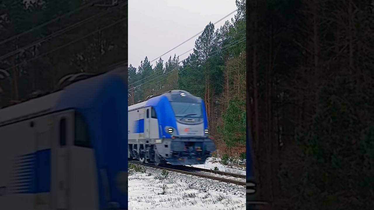Oblodzona sieć trakcyjna i EU160 z IC Malczewski przez Jastrowie
