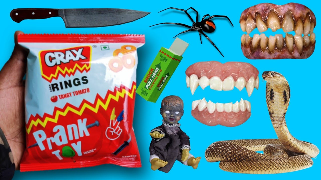 🤩Crax rings mein nikle bahot sare 😍 prank Wale toys 🤥  bhoot Wale teeth, fake knife, mauj ho gaye 🤩
