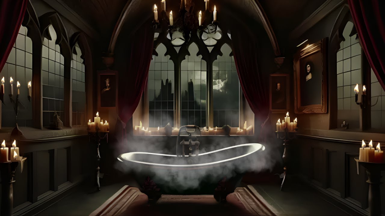 Moody Gothic Bath Vibes for Book Lovers 🕯️🏰 Music + Ambience