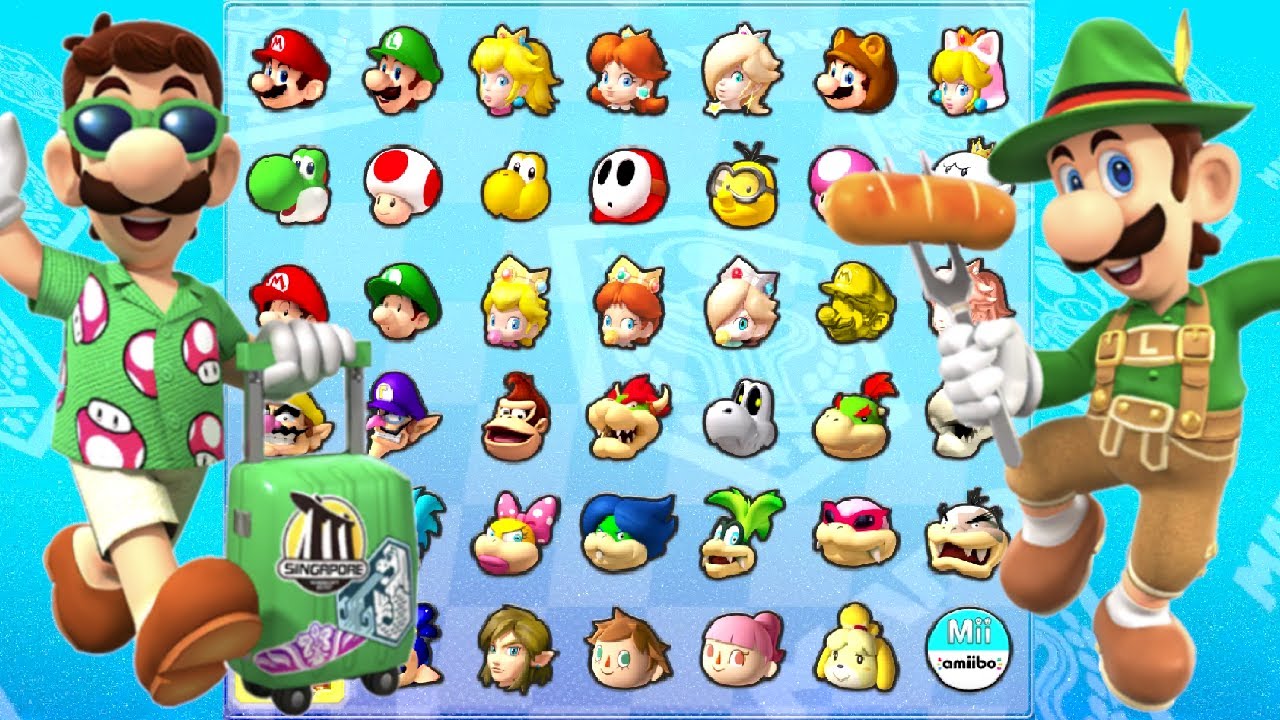 All Luigi Characters in Mario Kart (4K 60FPS)