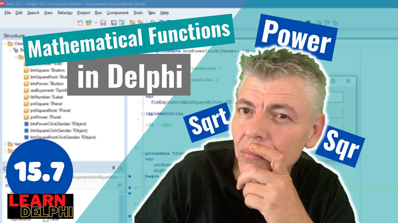 Learn Delphi Programming | Unit 15.7 | Mathematical Functions | Sqr, Sqrt, Power