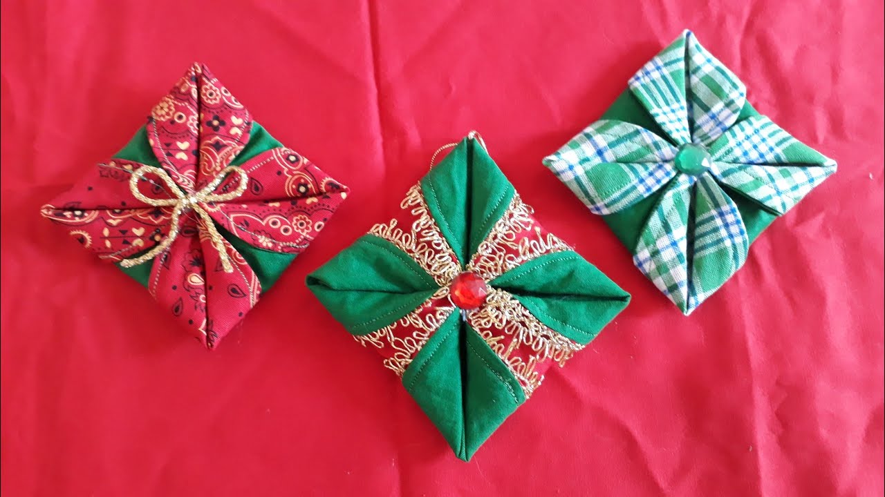 DIY enfeite de Natal, em tecido/Retalho