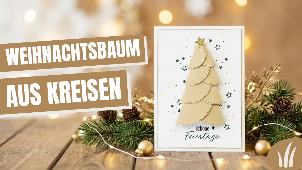 3D-Tannenbaum aus Kreisen basteln | Einfache Weihnachtskarte mit Stampin' Up! 🎄
