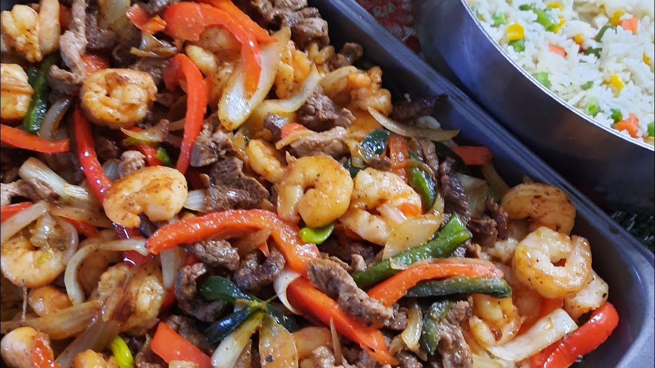 Fajitas de Camaron y bistec...