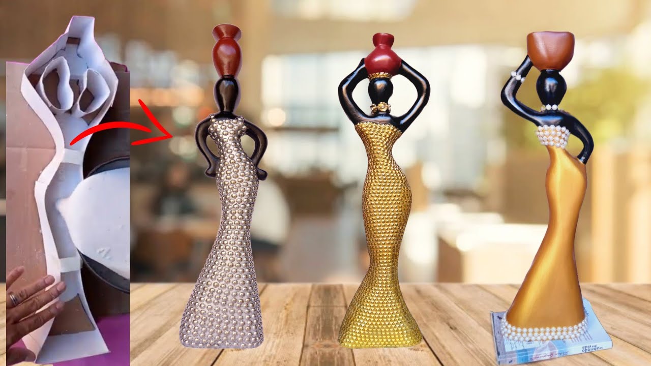 3 IDEIAS DE COMO FAZER AFRICANAS DECORATIVAS LUXUOSAS DE GESSO | COMO FAZER AFRICANAS DE GESSO