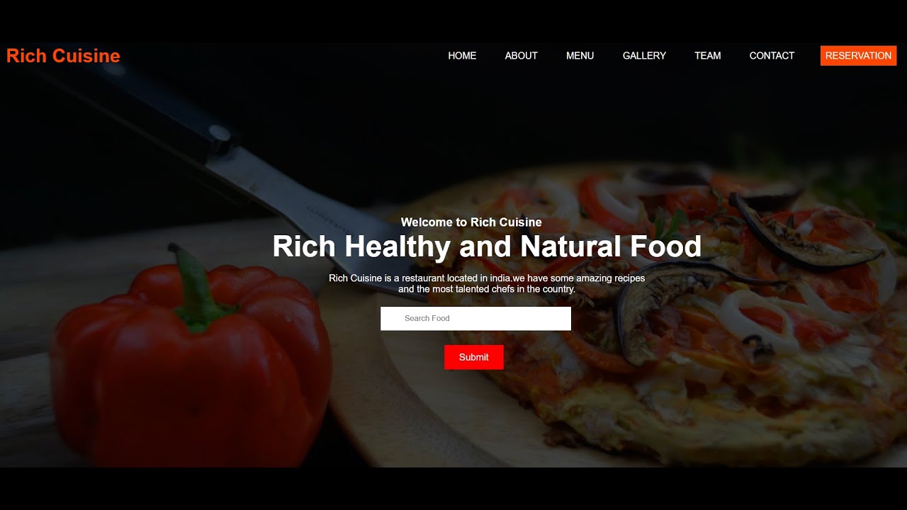 Food Website Project Using HTML & CSS | Beginner to Advanced | Resume Project 2025 🔥
