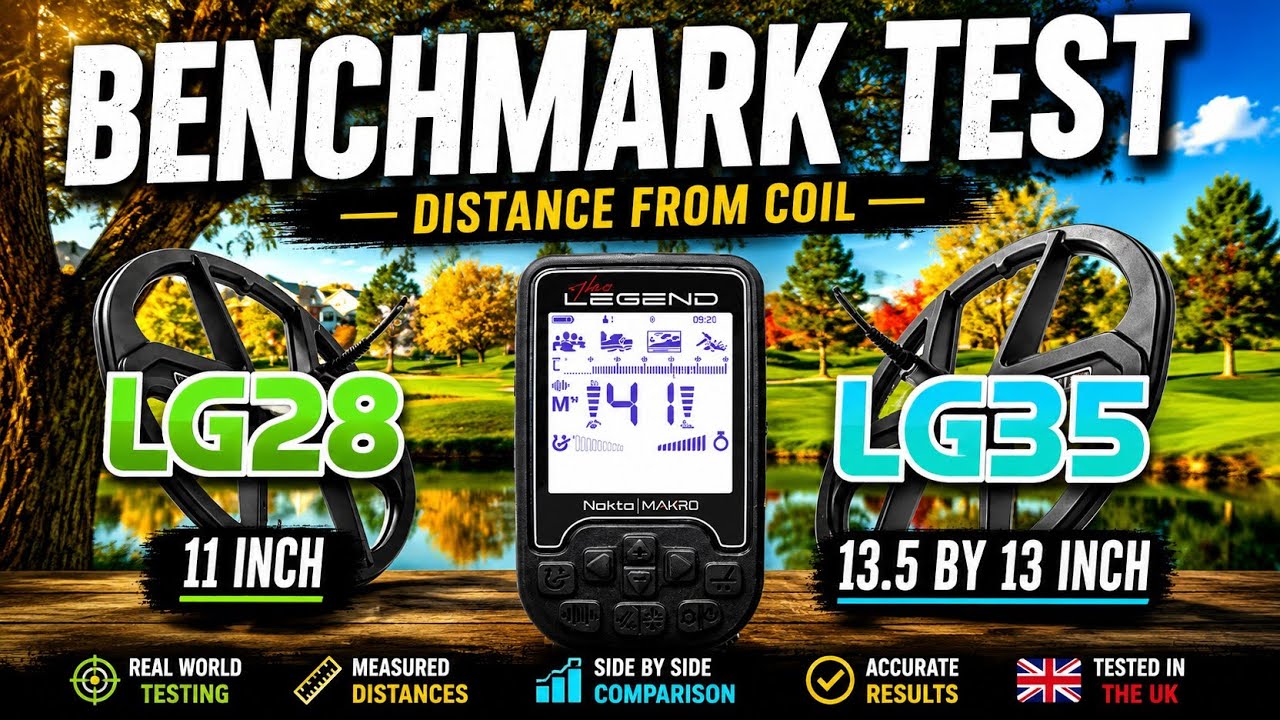 Nokta Legend | LG35 LG28 Coil Benchmark Test | Metal Detecting