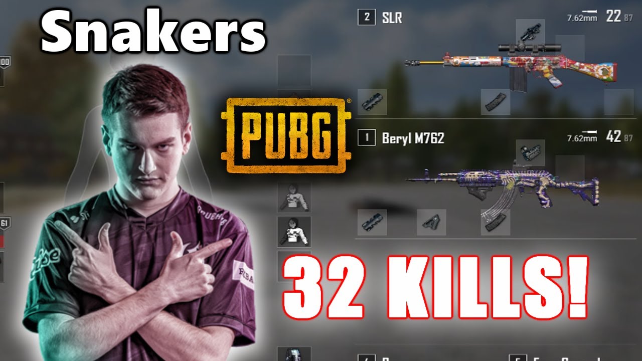 SNAKERS - 32 SOLO KILLS! - Beryl M762 + SLR - DUO - PUBG