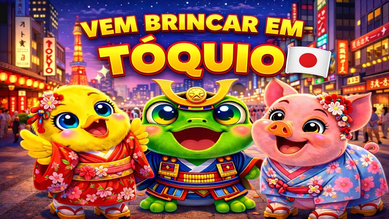🎌 Sapinho e os Amiguinhos em Tóquio 🇯🇵✨ | Música Infantil Divertida