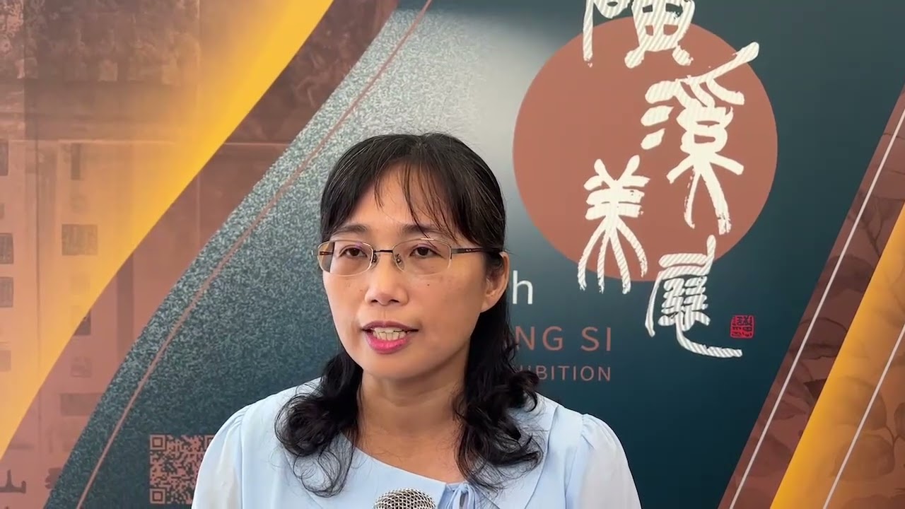 文化局長張雀芬報告今年磺溪美展嚴謹評審的經過和全興文教基金會挹注美展的熱忱。