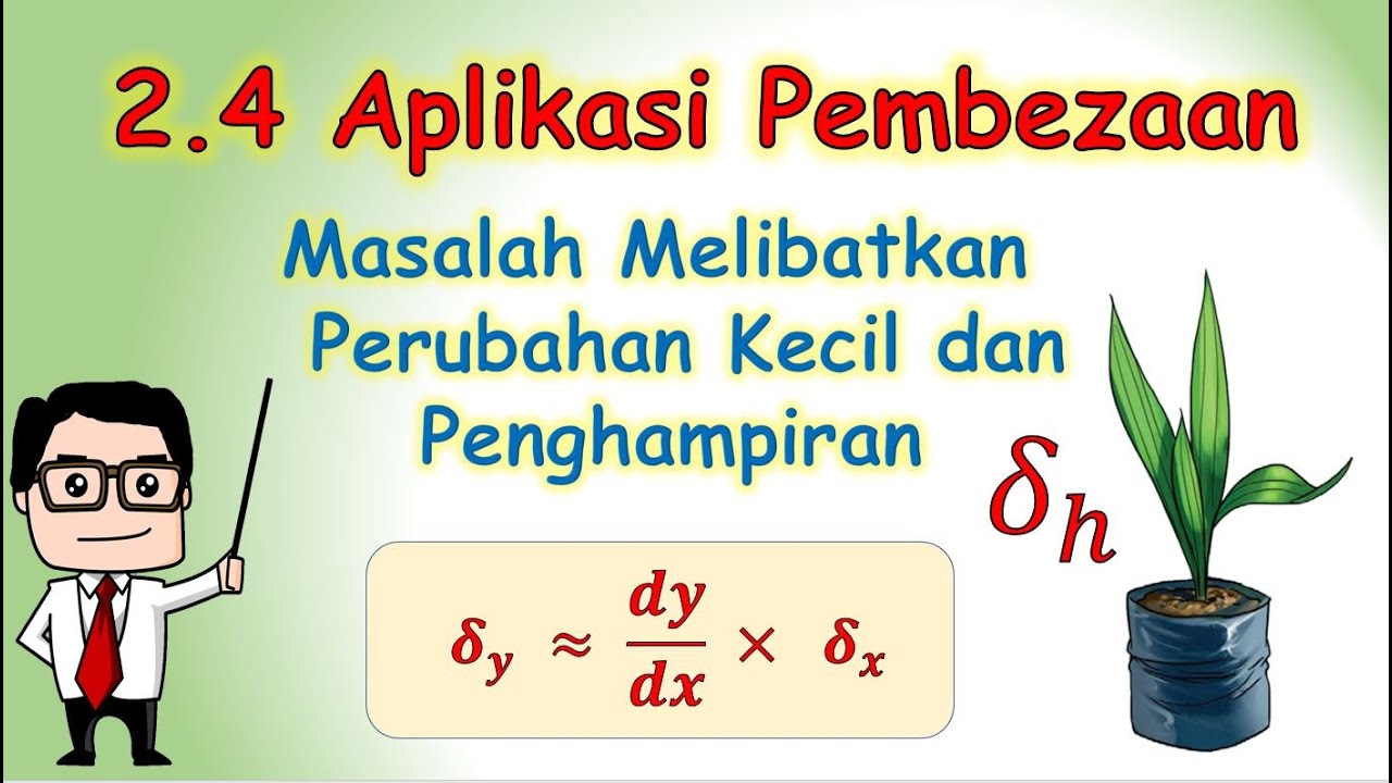 Video 09 Mat Tambahan KSSM Ting 5 Bab 2 Aplikasi Pembezaan ( Perubahan Kecil dan Penghampiran )