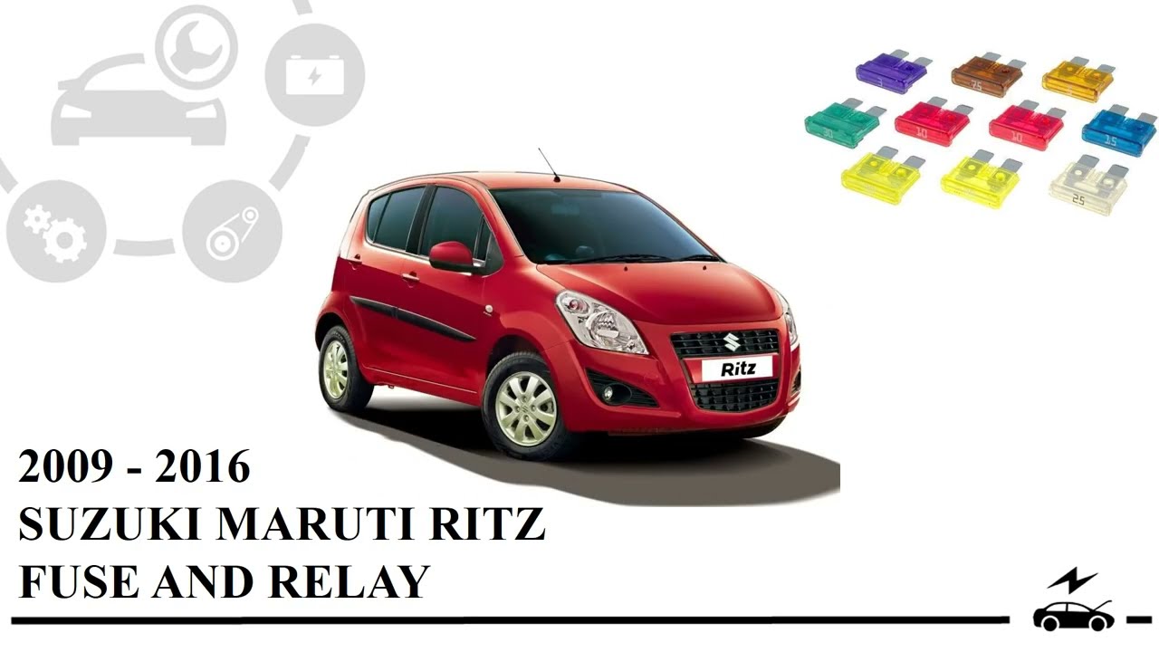 Fuse Box Diagram Suzuki Maruti Ritz relay with assignment and location