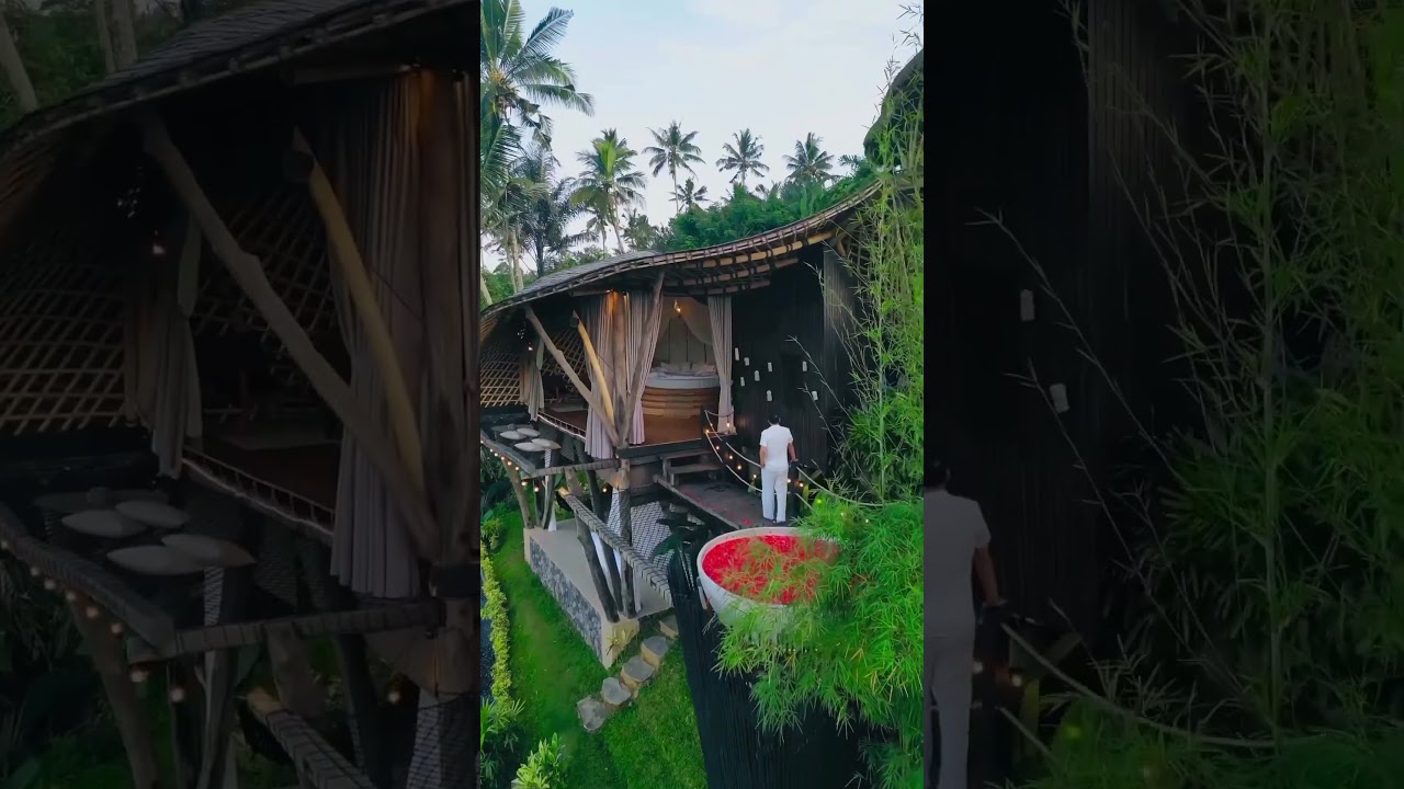 This stunning bamboo villa is the perfect getaway. 🌺#bali #baliindonesia #traveltalewithnutan #vlog