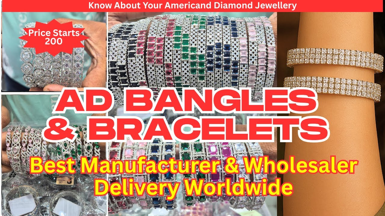 Latest American Diamond Bangles Wholesale Market | AD Bangles Designs 2025 | AD Manufacturer Kolkata