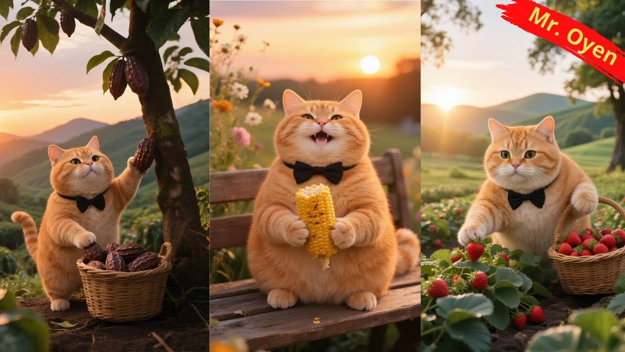 Orange Cat Harvest Trio: Cocoa, Corn & Strawberry Vlogs!