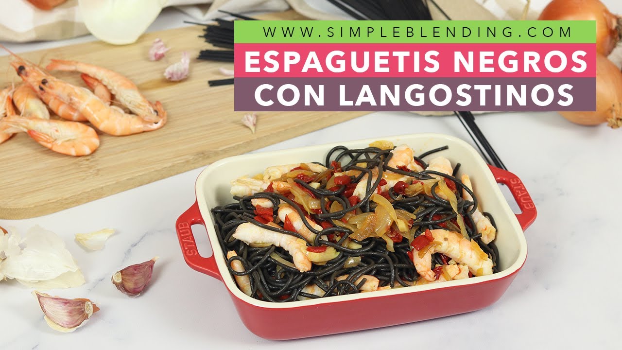 ESPAGUETIS NEGROS CON LANGOSTINOS | Pasta negra con langostinos | Los mejores espaguetis negros