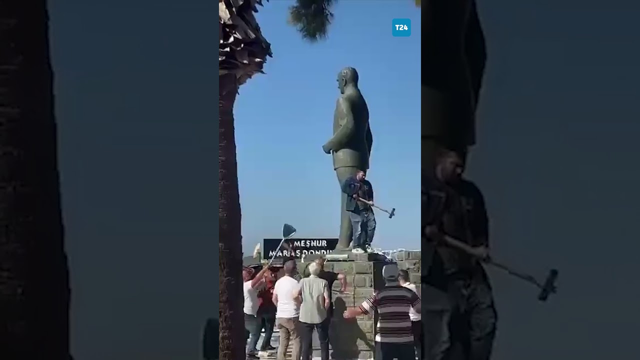 Ayvalık'ta Atatürk anıtına balyozlu saldırı