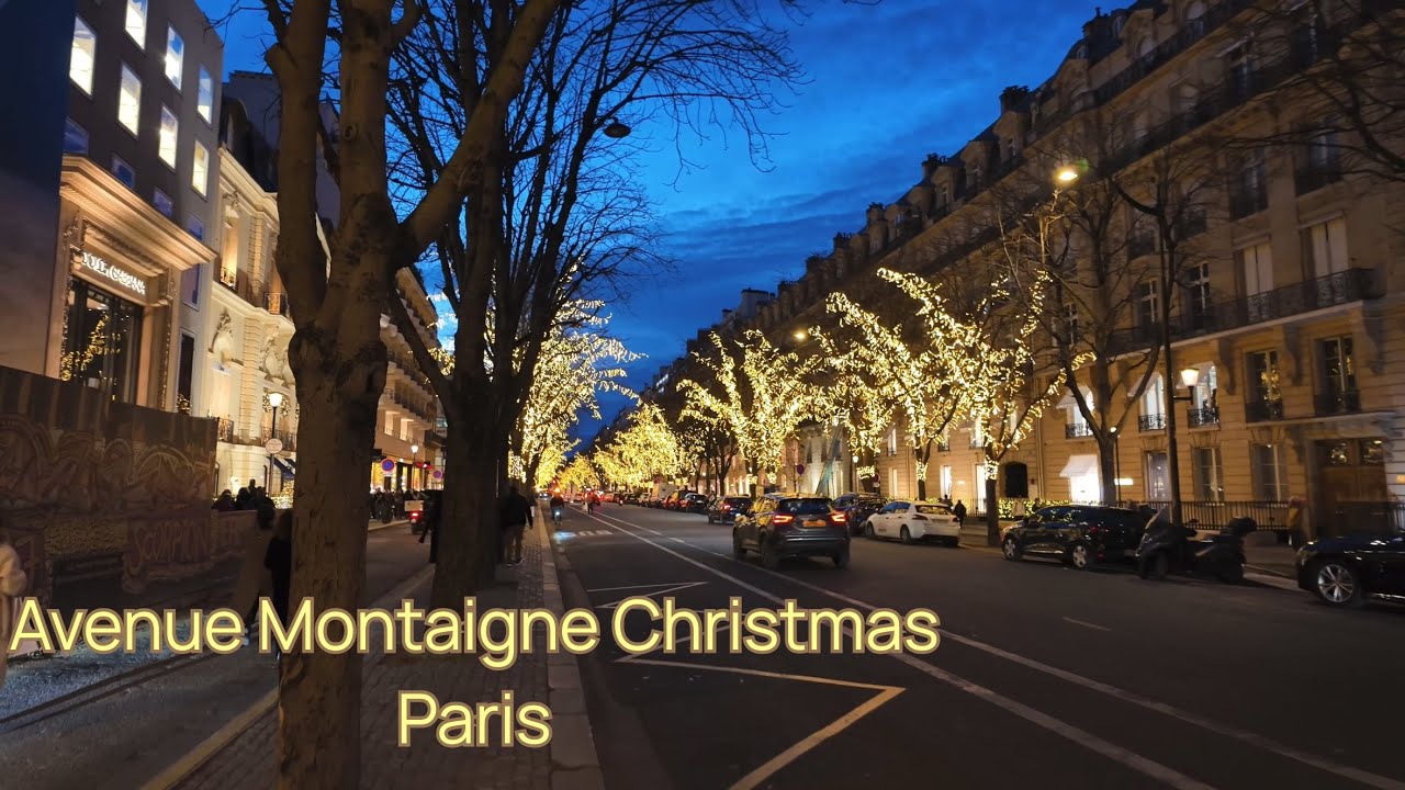 Dior Christmas Lights on Avenue Montaigne | Paris Night Walk