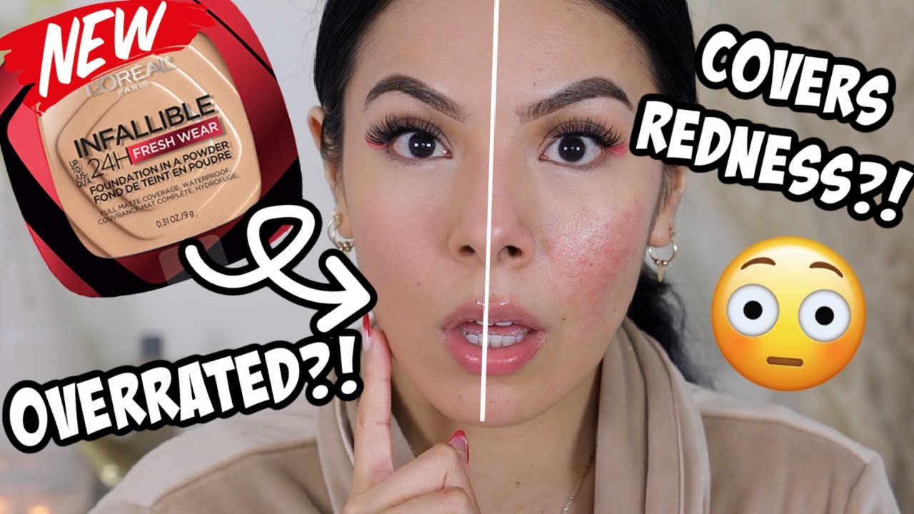 NEW! 🚨LOREAL INFALLIBLE FRESH WEAR POWDER FOUNDATION|| WEAR TEST & REVIEW ON OILY ROSACEA SKIN