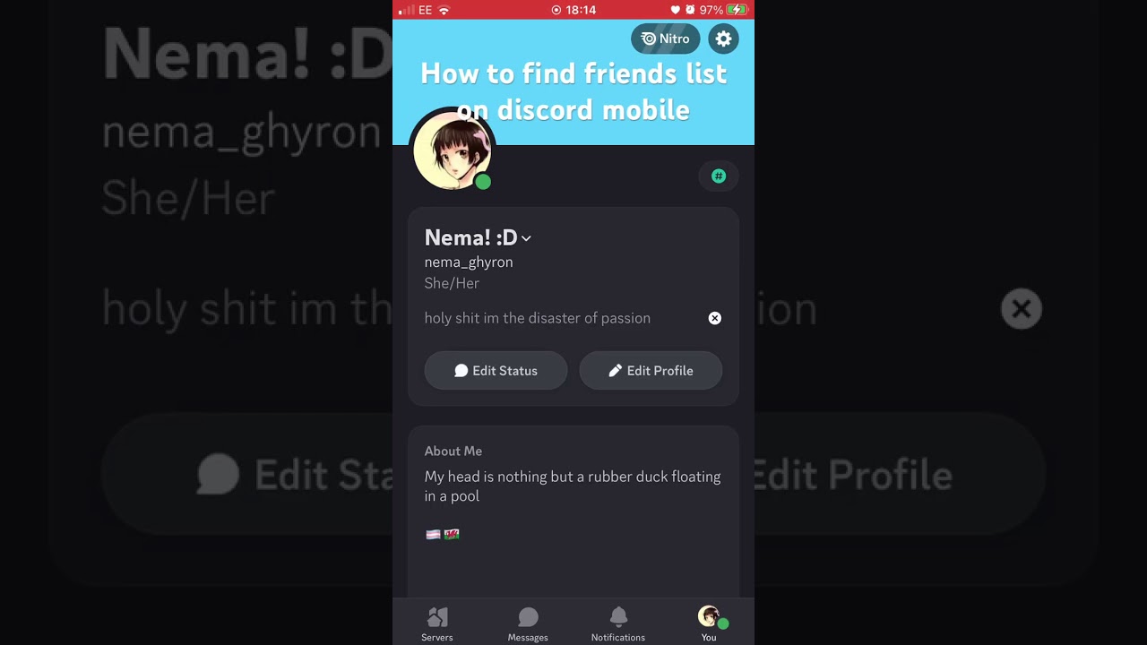 Finding the friends list on discord mobiles new UI