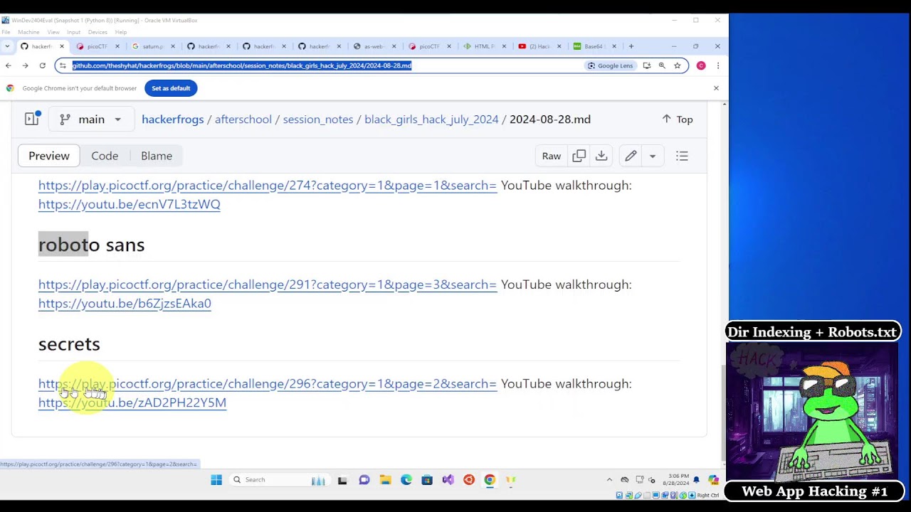 HackerFrogs x BGH - Web App Hacking Session #1 - HTTP Source + Robots.txt