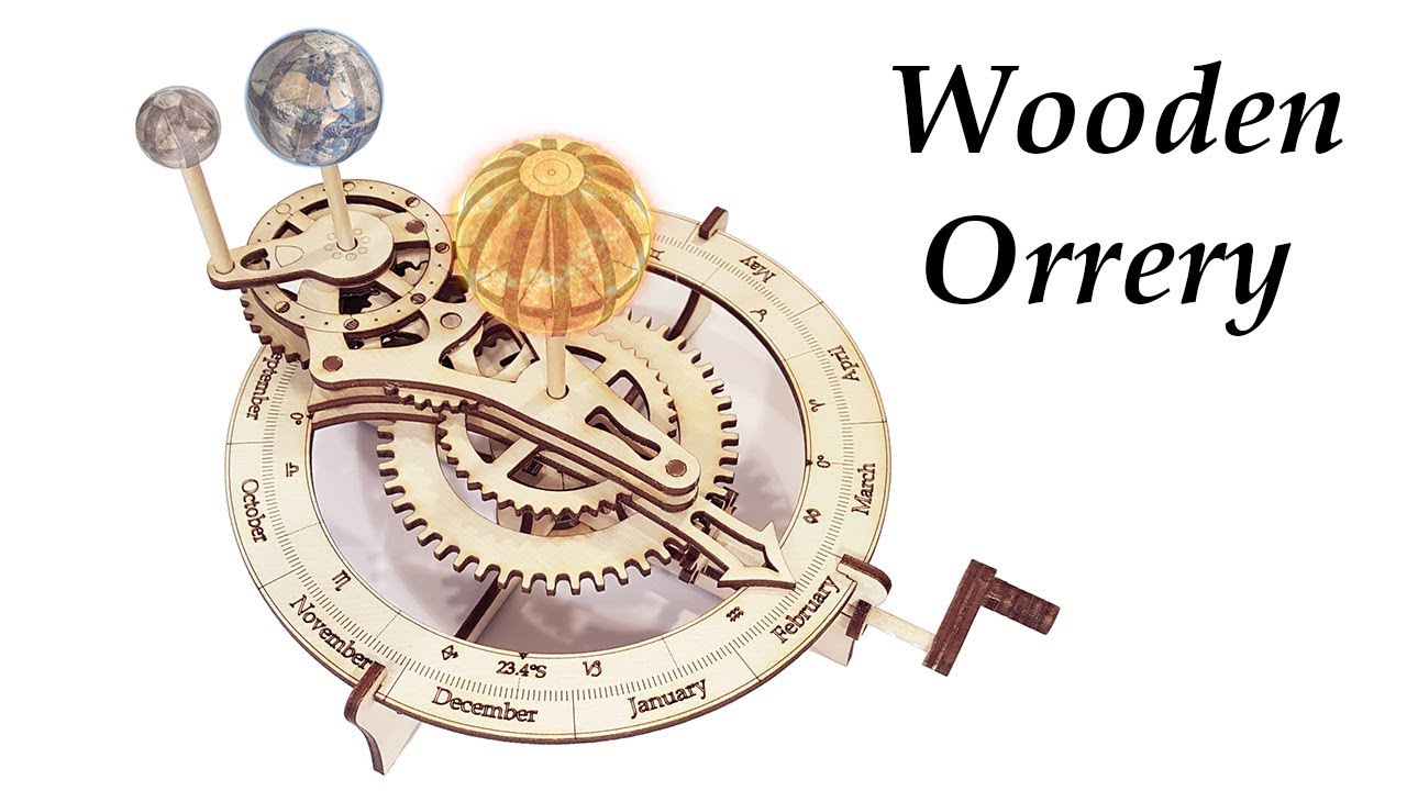 Orrery -  A Wooden Model of a part of the Solar System.