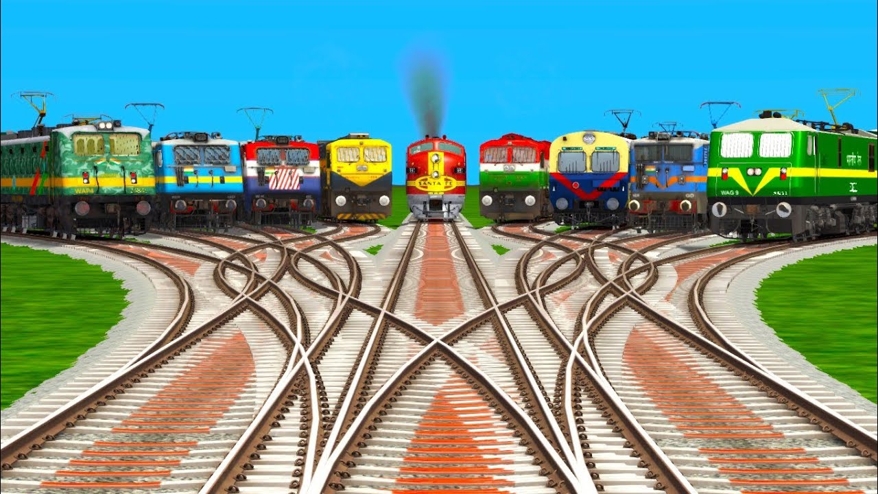 More Trains Crossing at Curved Diamond Railroad tracks ll train Simulator Classic gameplay 2026-27