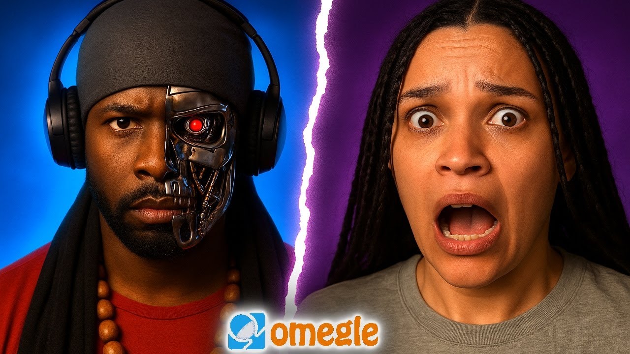 CELEBRITY VOICE TROLLING With my Robot on Omegle 2
