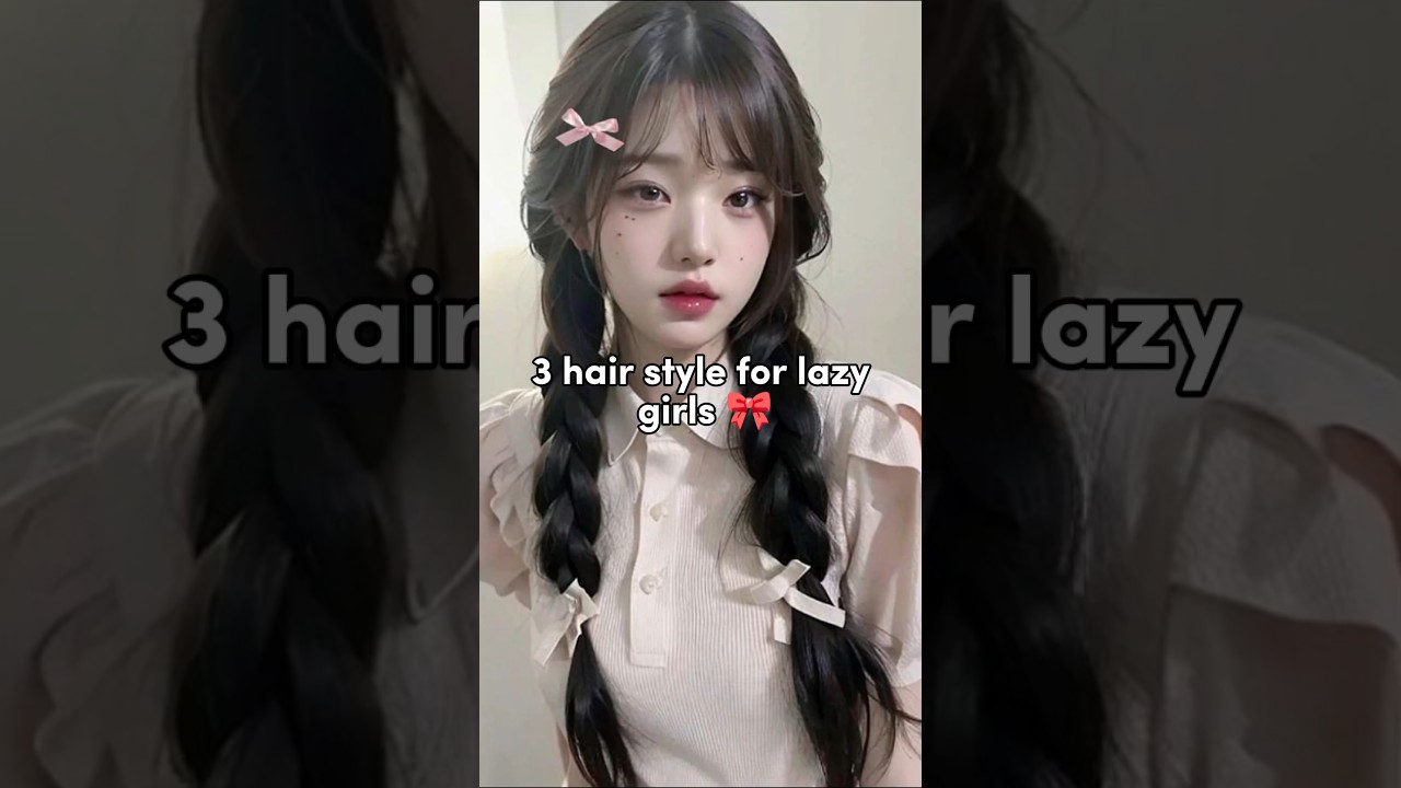 3 hair style for lazy girls 🤭 Korean hairstyles #hairstyle #hairtutorial #hairtok #bts #kpop #shorts