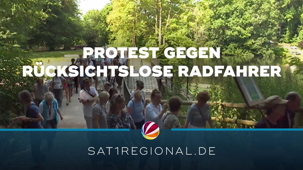 Demo gegen rücksichtslose Radfahrer am Alsterwanderweg in Poppenbüttel