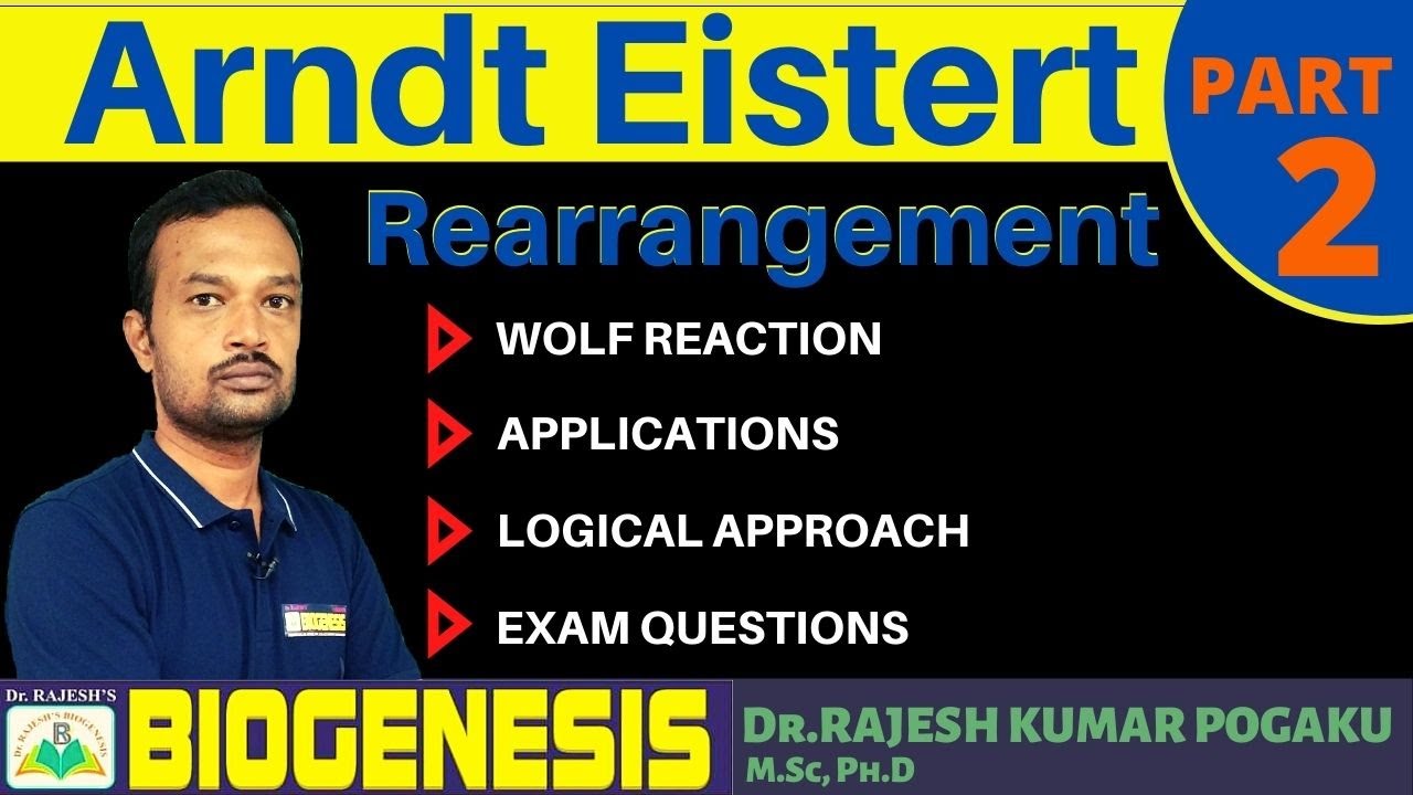 Arndt-Eistert Rearrangement-wolf reaction / Part-2 | Dr.RAJESH'S BIOGENESIS INSTITUTE - HYDERABAD