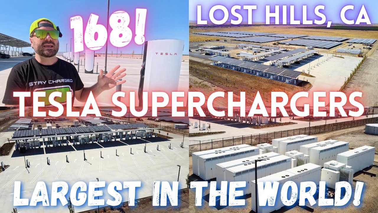 World's LARGEST Tesla Supercharger Unveiled! 168 Solar-Powered Off-Grid V4 Stalls in Lost Hills, CA