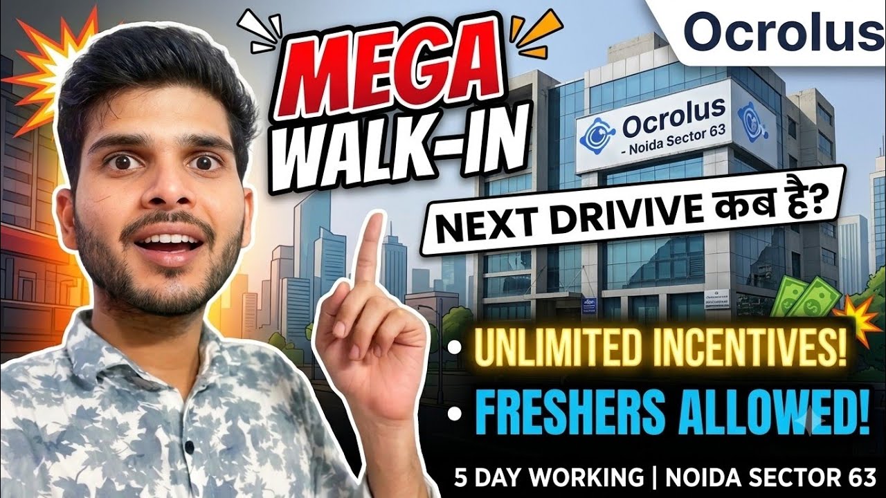 Mega Walk-in Next Hiring Ocrolus | Unlimited incentive | Fresher | 5 Day Working | Noida Sector 63