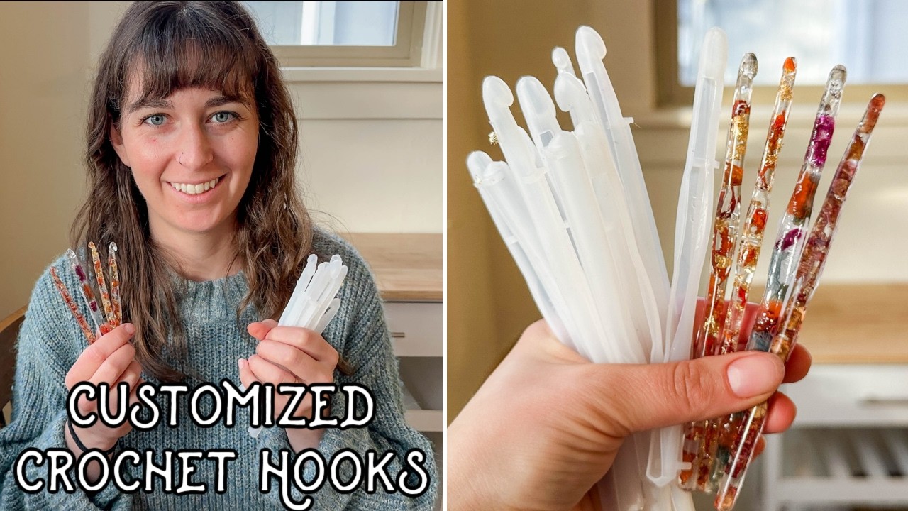 DIY Resin Crochet Hooks with Pressed Flowers & Gold Leaf | Easy Craft Tutorial | UV Resin Tutorial