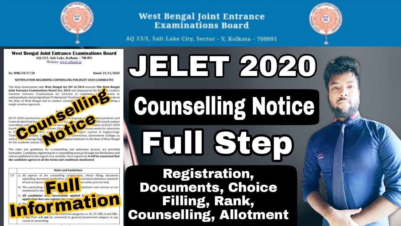 JELET 2020 Counselling Notification | Full Explain | Registration, Documents, Rank to Allotment