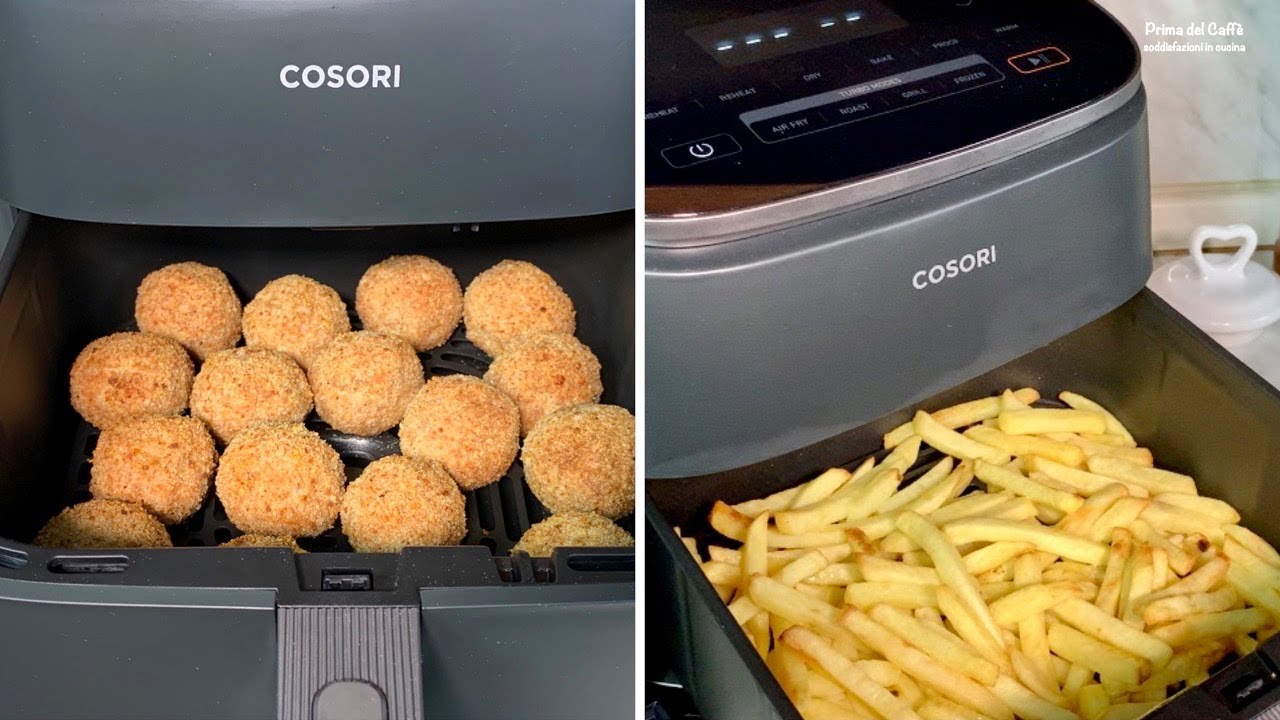 POLPETTE E PATATE FRITTE IN FRIGGITRICE AD ARIA COSORI | Prima del Caffè