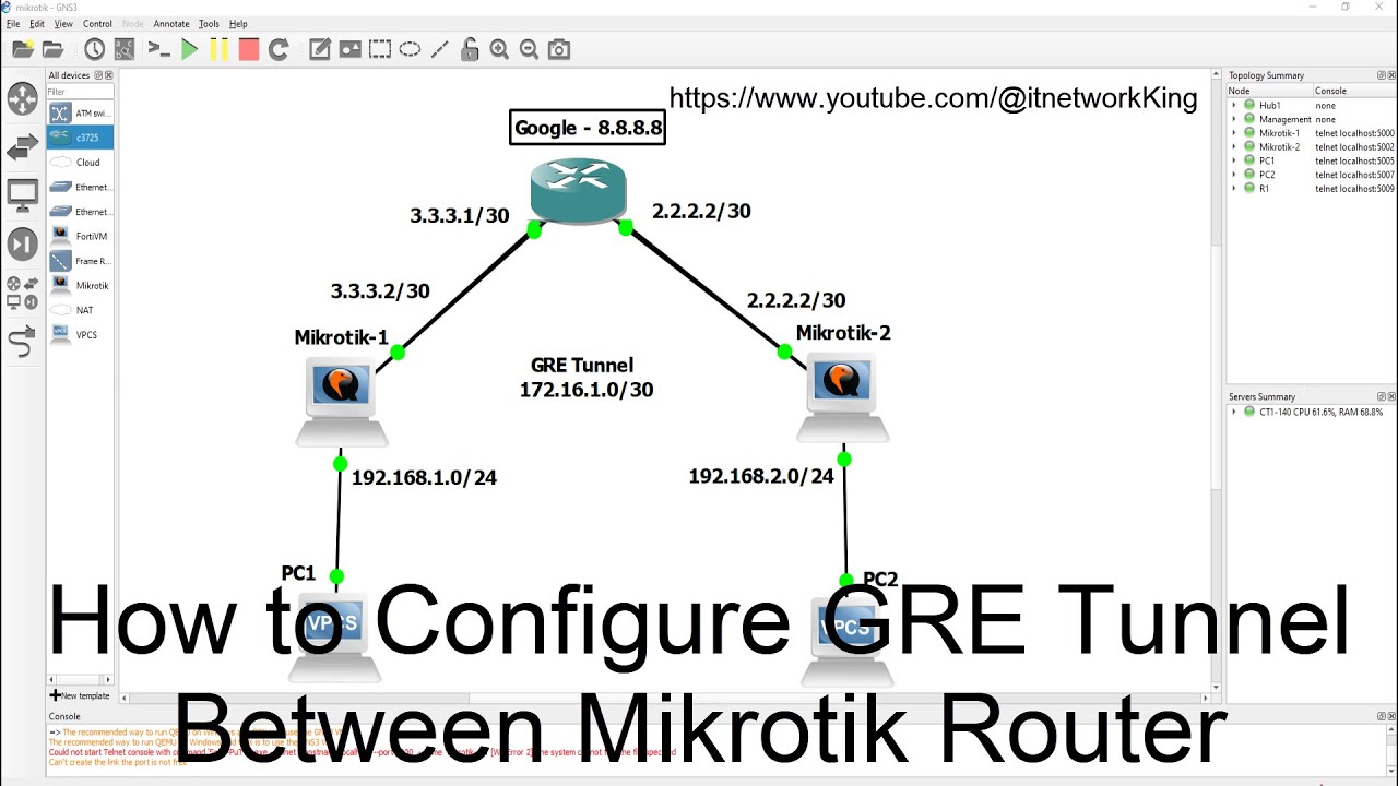 How to configure GRE tunnel between Mikrotik Routers - Quick Lab Guide
