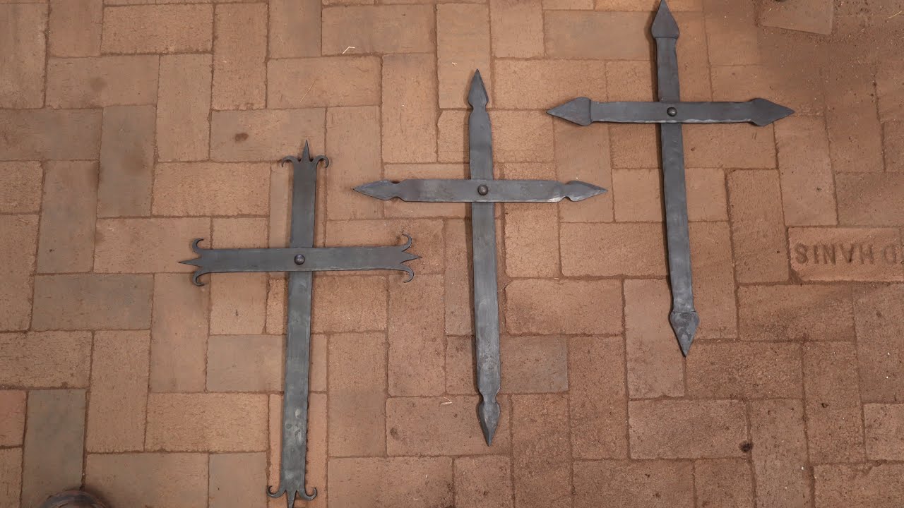 Three Forged Crosses - blacksmithing