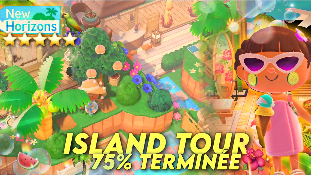 ISLAND TOUR DE MON ÎLE TROPICALE : 75% TERMINÉE dans ANIMAL CROSSING NEW HORIZONS ! 🌺🍹🥭
