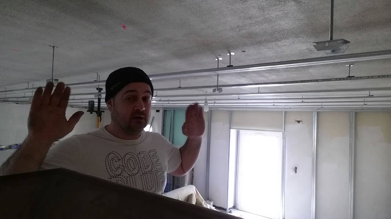 ⏩ plafond placo sous hourdis b&eacute;ton en suspente &agrave; bascule &eacute;tape 4/8