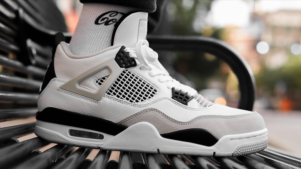 Air Jordan 4 Military Black on foot | Unboxing Review