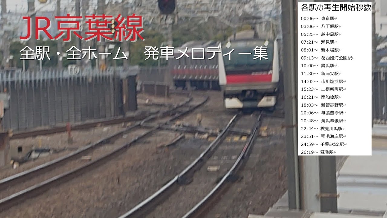 【全駅・全ホーム収録】JR京葉線　発車メロディー集(2025.05時点)