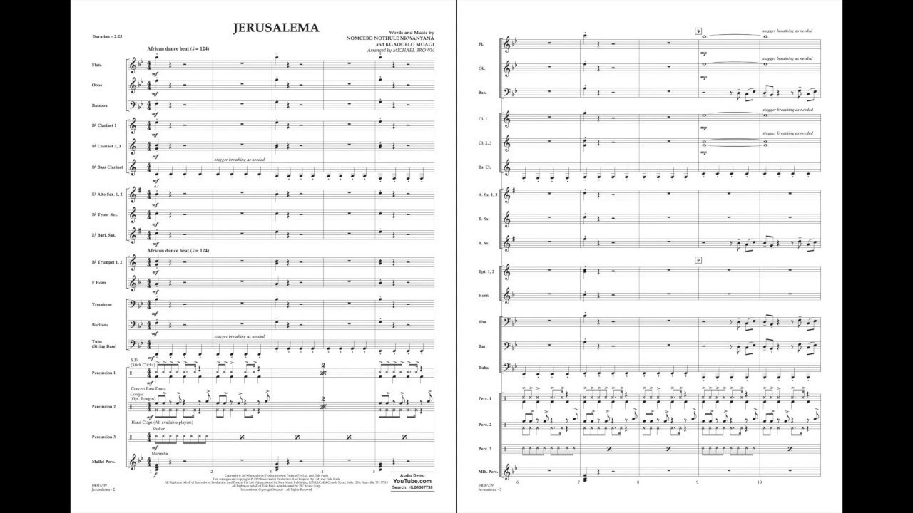 Jerusalema arranged by Michael Brown
