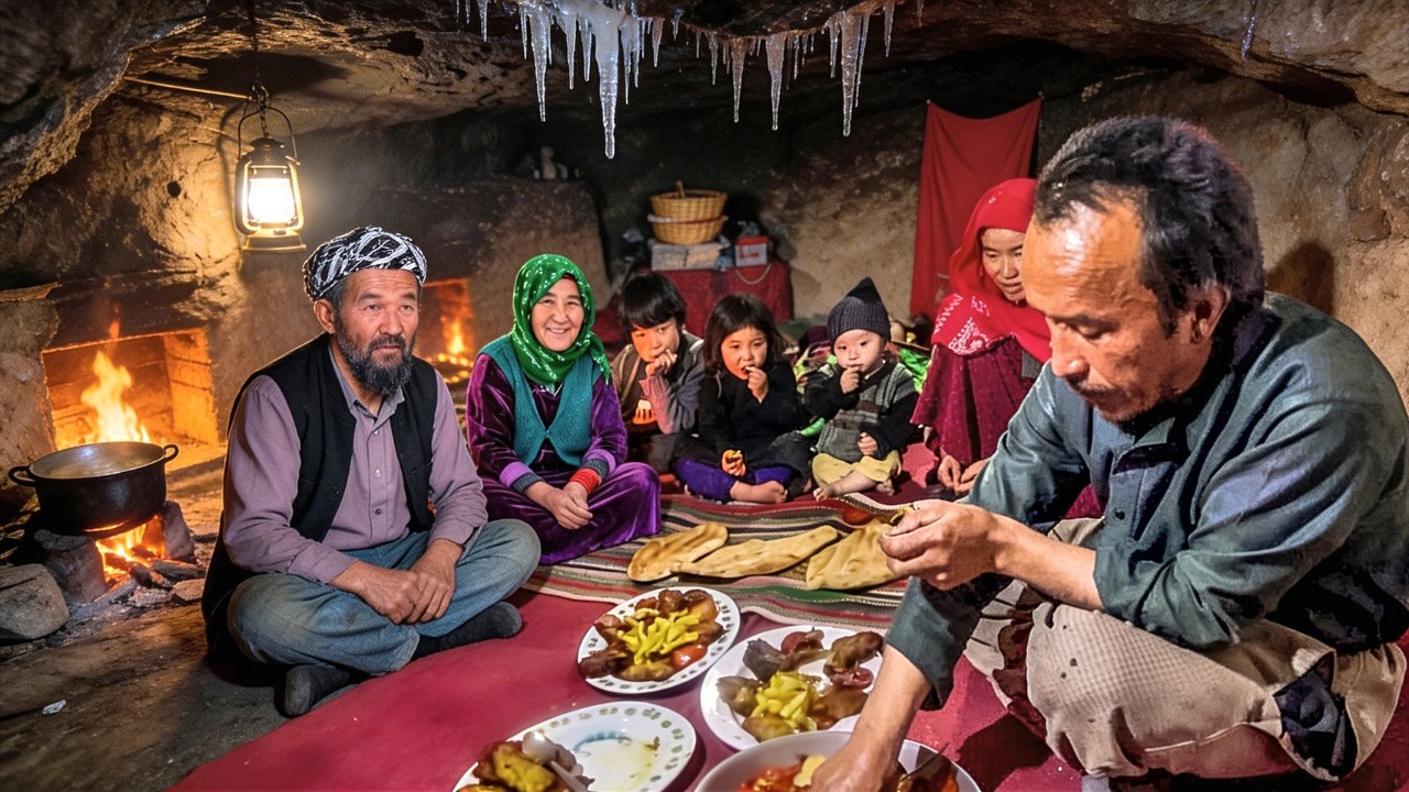 Living in a Dark and Risky Cave Like 2000 Years Ago | Family Cooking & Daily Life in Afghanistan