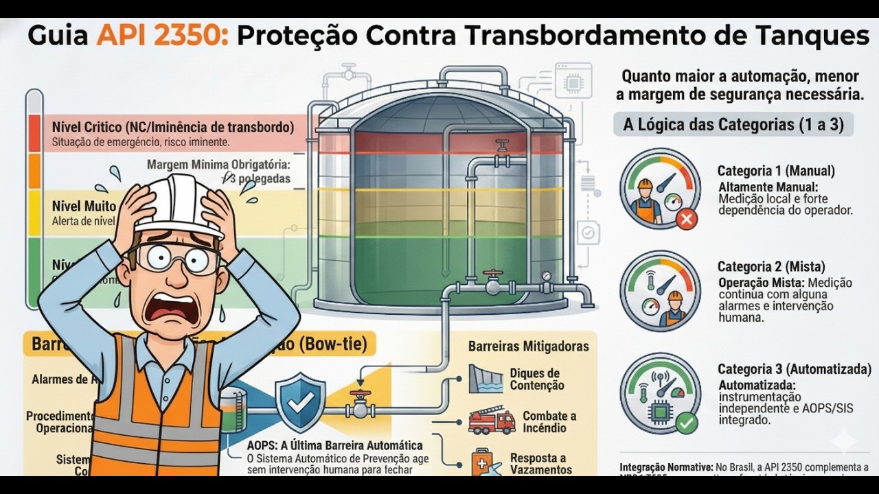 API 2350 Explicada: Prevenção de Transbordo, Níveis Críticos e Segurança em Tanques de Combustíveis